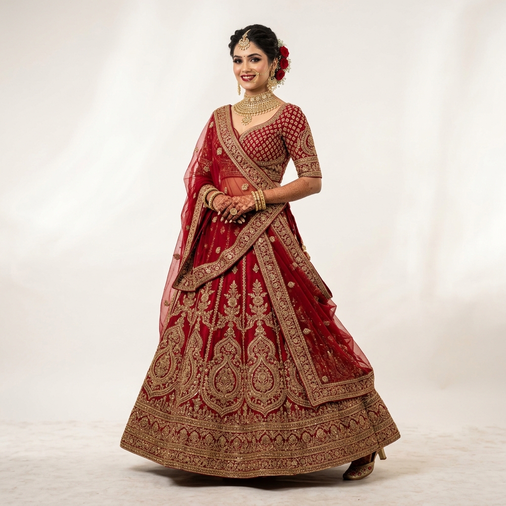 Red Bridal Lehenga